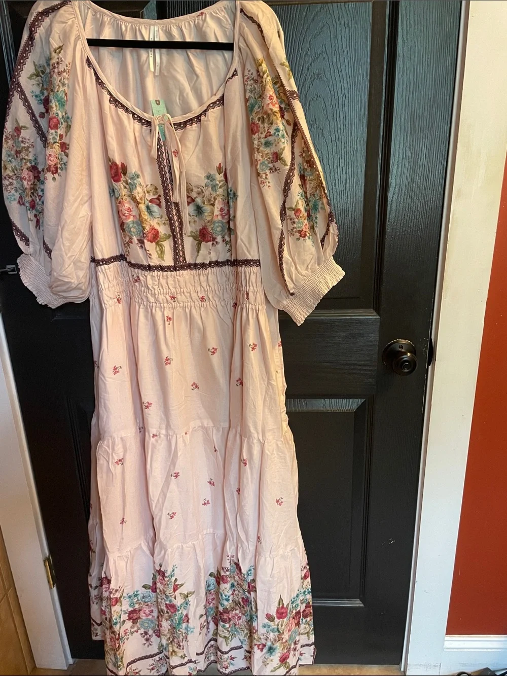 Anthropologie Floral Boho Maxi Dress in Blush - Picture 1 of 4